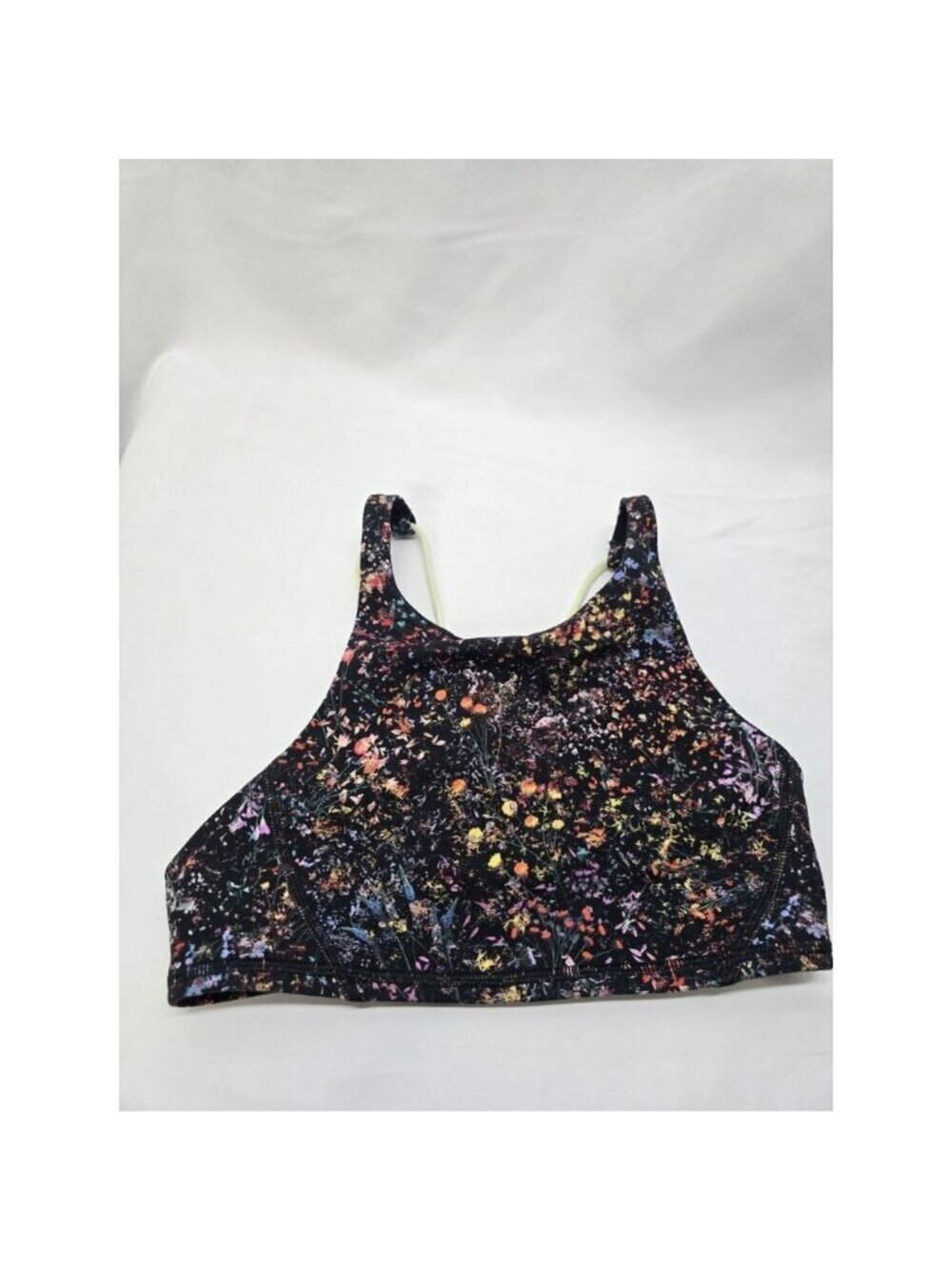 Lululemon Free To Be Bra *High Neck Flowerescent Multi / Lemon Ice Size 2